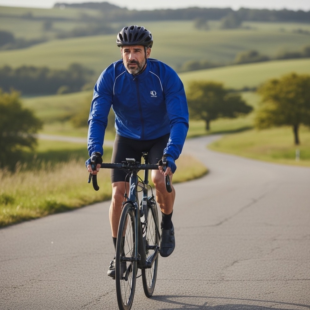 Pearl Izumi Zephrr Blue Cycling Jacket Mens Medium Windbreaker 4771 Full Zip